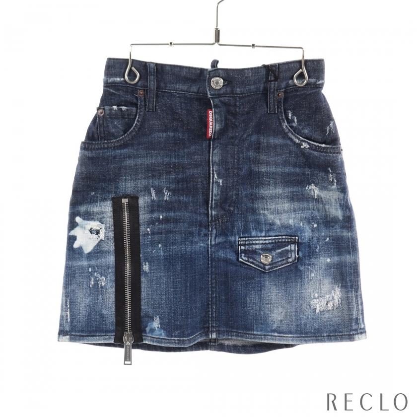 ディースクエアード DSQUARED2 デニムスカート インディゴブルー