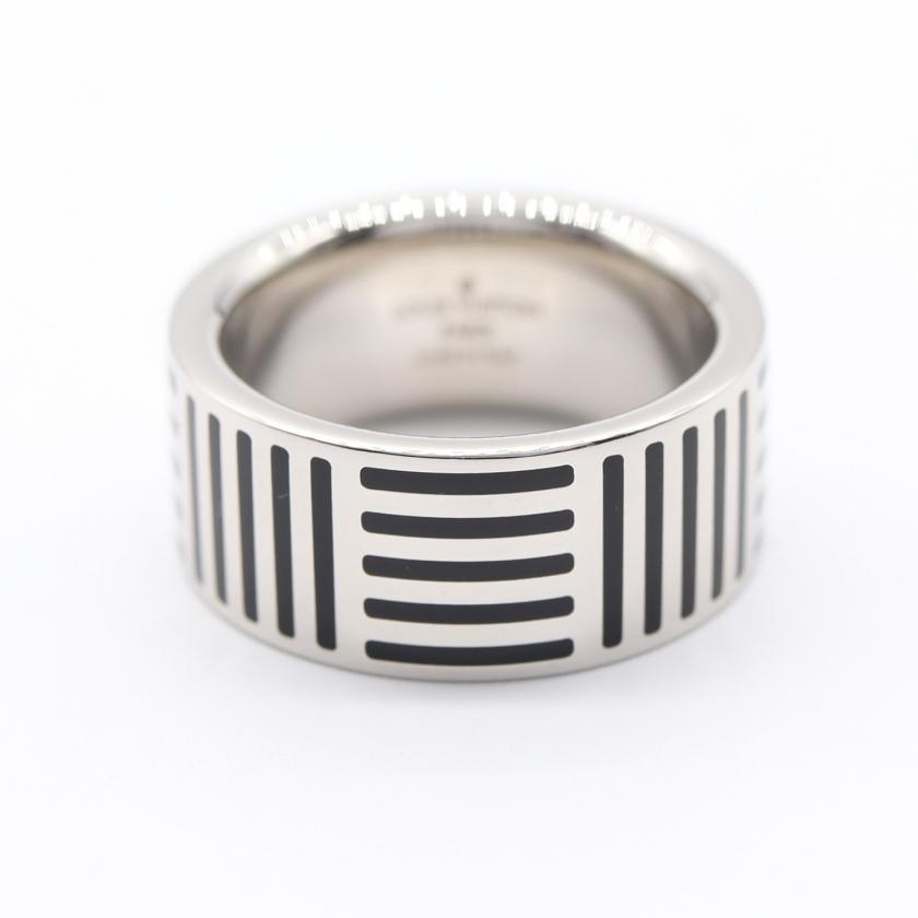 ルイヴィトン M62493 バーグダミエ カラーズシルバーリング指輪 S2586