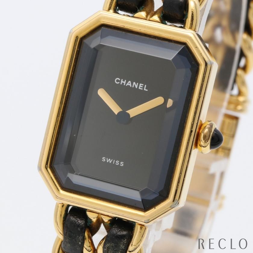 シャネル CHANEL プルミエール M レディース 腕時計 クオーツ GP レザー ゴールド ブラック ブラック文字盤 H0001 レディース 中古 :829718:RECLOヤフーショップ 通販 シャネル CHANEL プルミエール Mサイズ H0001 ヴィンテージ レディース 腕時計 ブラック 文字盤 ゴールド クォーツ ウォッチ Premiere