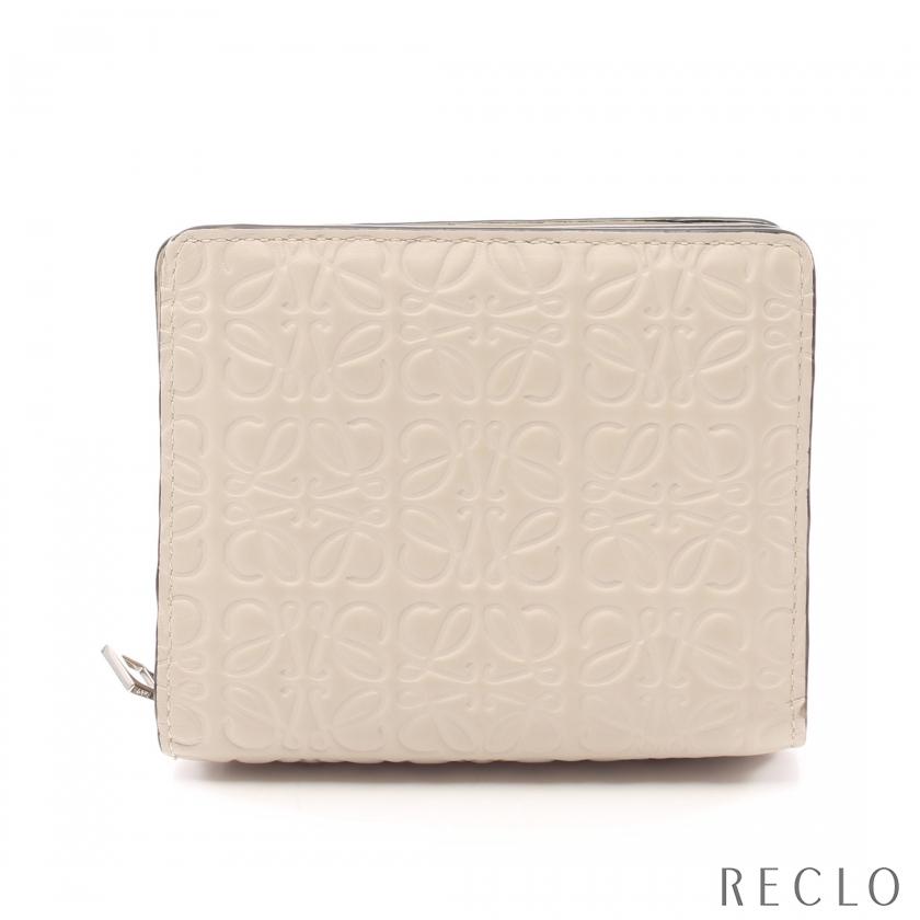 ロエベ LOEWE アナグラム コンパクト ジップ ウォレット 二つ折り財布