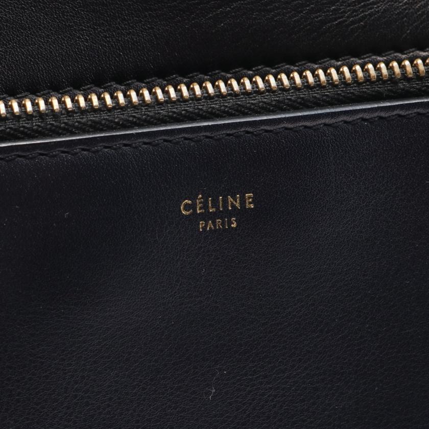 セリーヌ CELINE EDGE MEDIUM エッジ ミディアム ハンドバッグ レザー ブラック ダークネイビー 172613 レディース