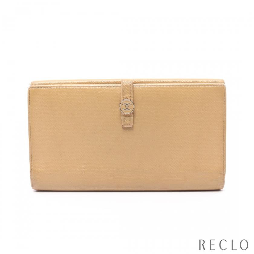 シャネル CHANEL ココボタン 二つ折り長財布 Wホック財布 レザー