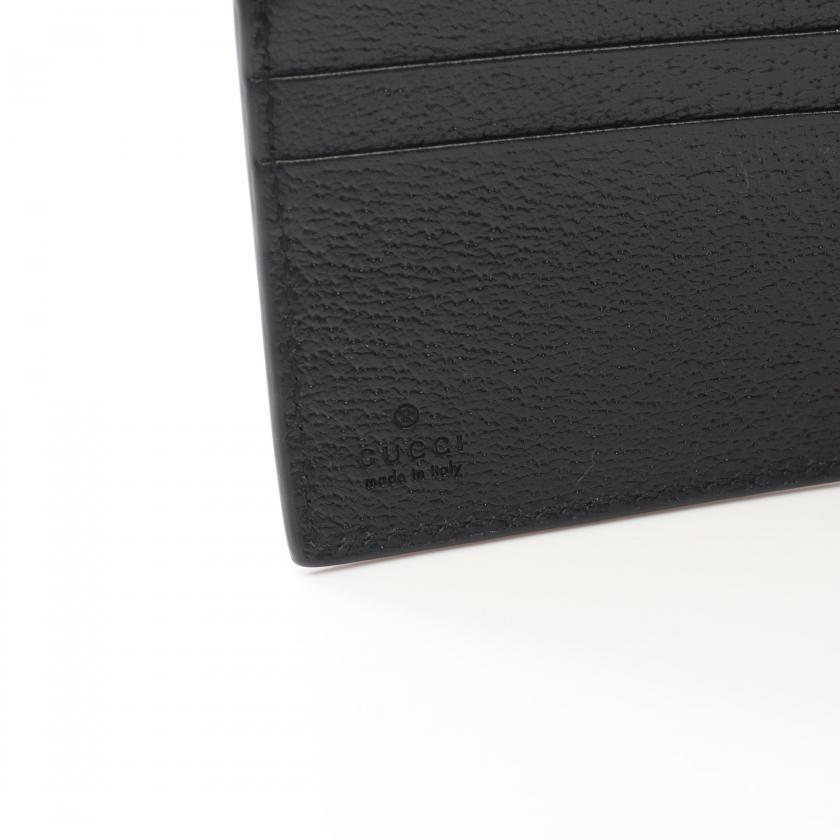 グッチ GUCCI カットアウト インターロッキングG GGスプリーム 二つ折り財布 レザー PVC ブラック ベージュ ブラウン