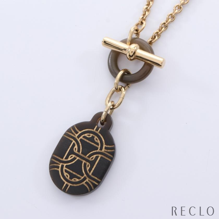 エルメス HERMES シェーヌダンクル ネックレス バッファローホーン GP  