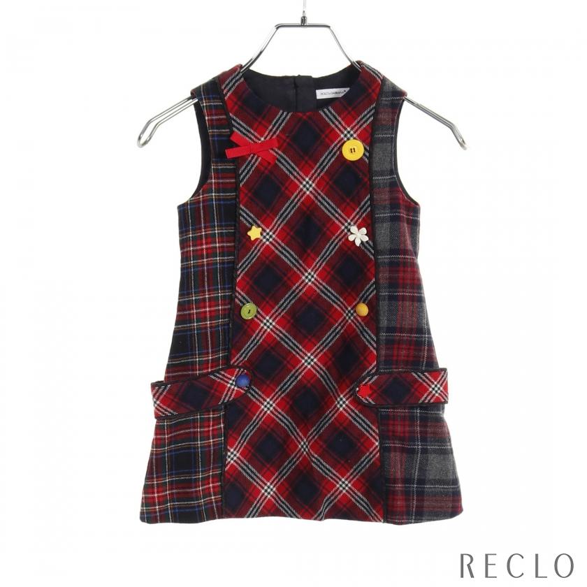 ドルチェアンドガッバーナ DOLCE&GABBANA ワンピース チェック ウール  