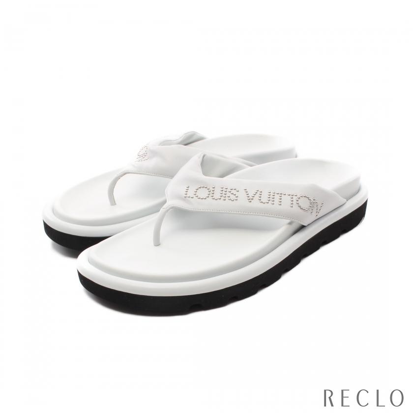 ルイヴィトン LOUIS VUITTON プールピロート フラット サンダル レザー 