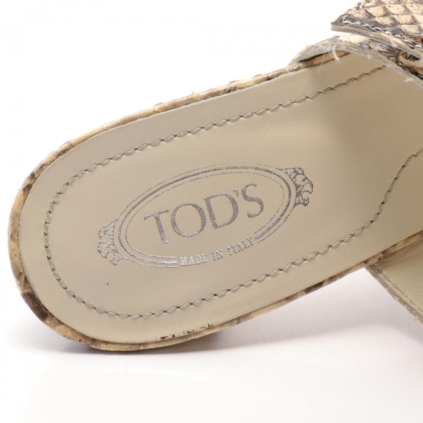 トッズ TOD'S ミュール サンダル パイソン ベージュ レディース 中古｜reclo-as-shopping｜05