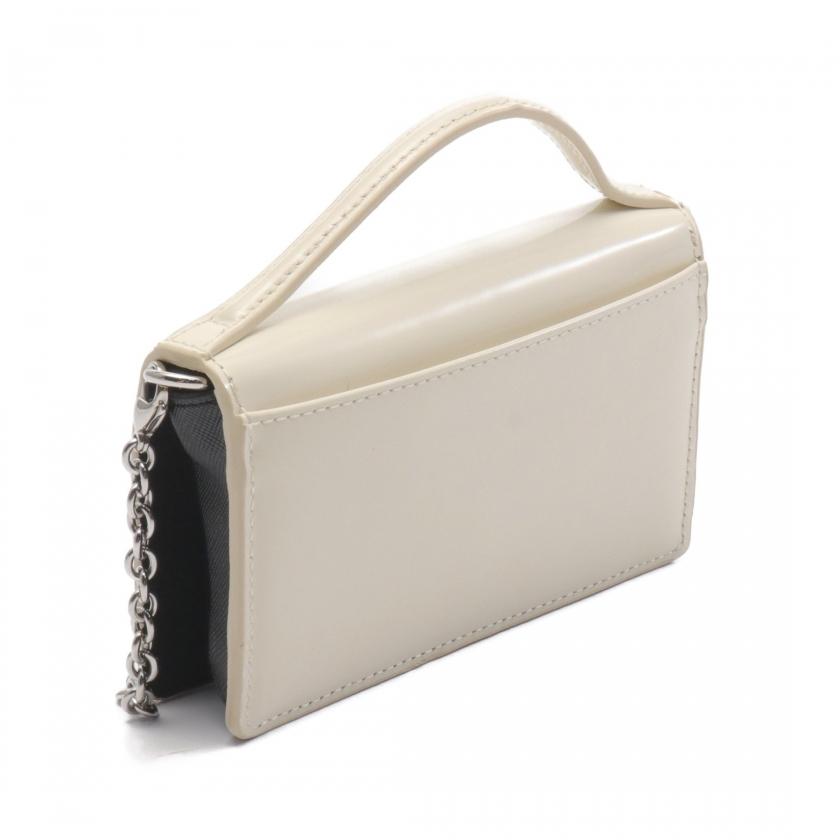 フルラ FURLA SPLENDIDA MICRO ハンドバッグ レザー オフホワイト ブラック 2WAY レディース 中古｜reclo-as-shopping｜02