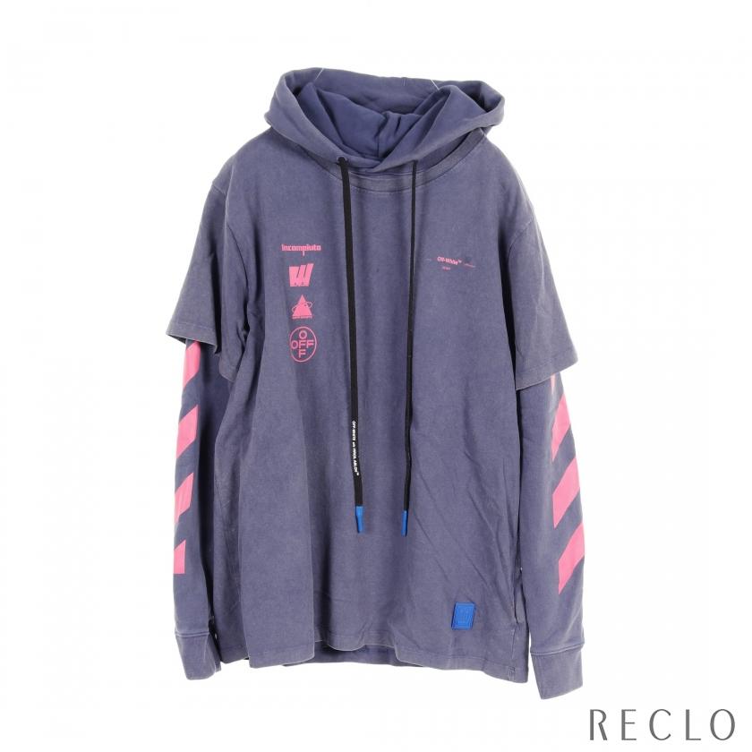 オフホワイト OFF-WHITE DIAG MARIANA DOUBLE TEE HOODIE プルオーバー 