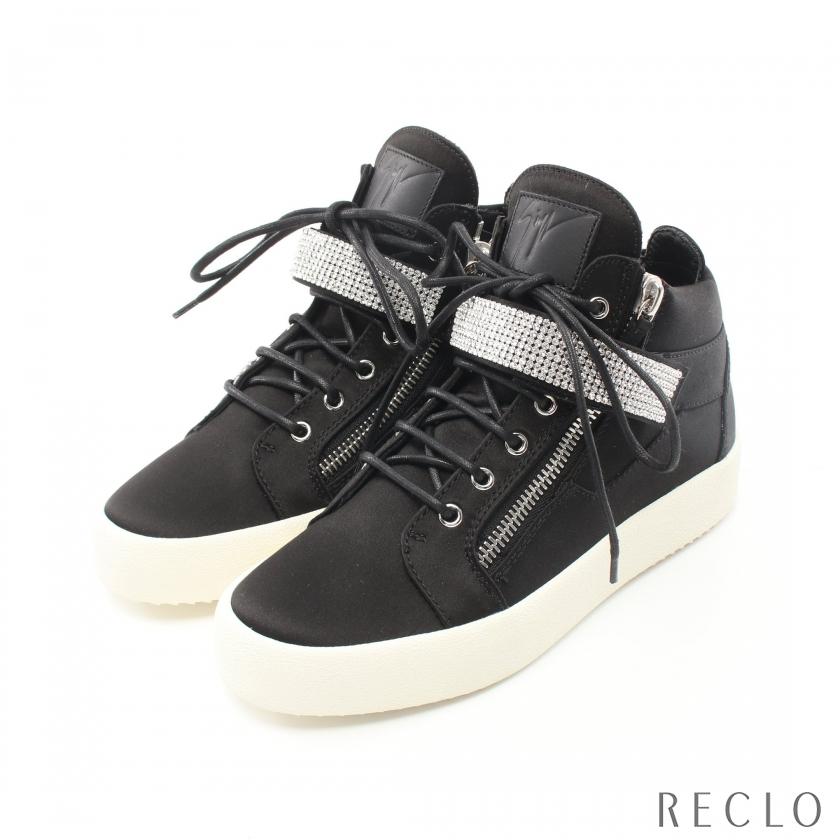 【未使用】ジュゼッペザノッティ ラインストーン ハイカットスニーカー ブラック Giuseppe Zanotti（ジュゼッペザノッティ） ハイカットスニーカー