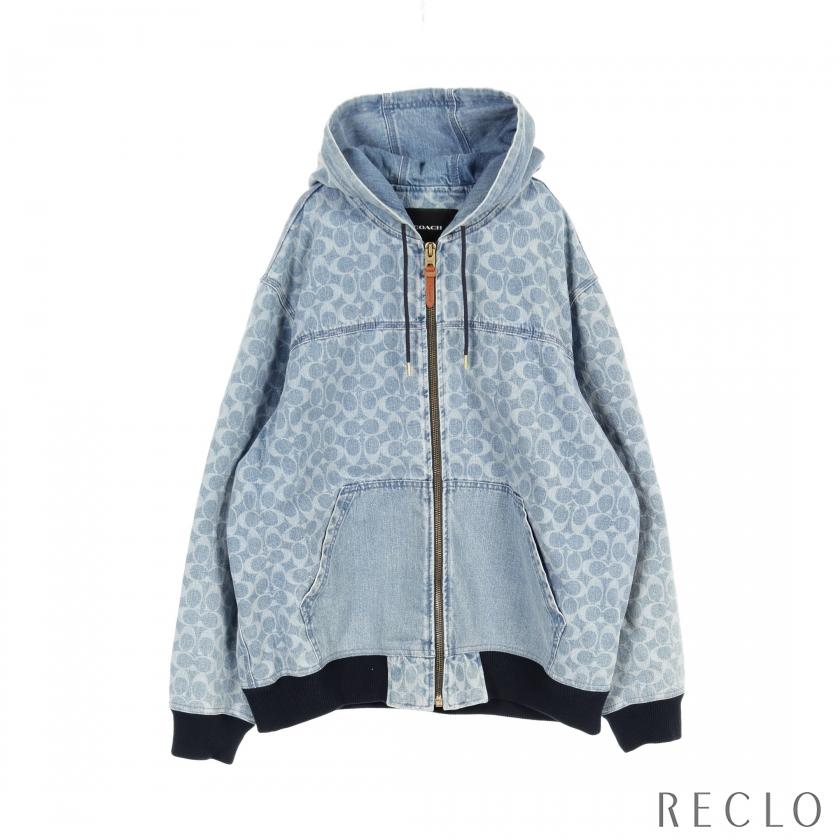 コーチ COACH シグネチャー デニム フーデッド ジップ アップ 