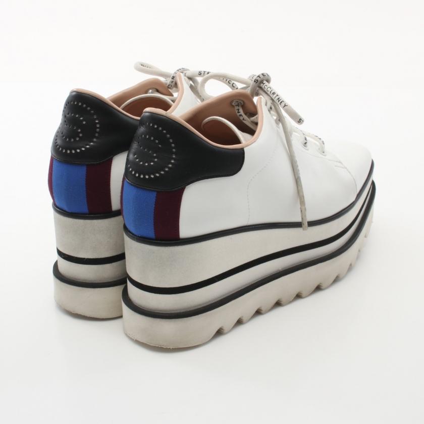 ステラマッカートニー Stella McCartney SNEAK ELYSE エリス スニーカー フェイクレザー ホワイト ブラック 厚底 810078 レディース 中古｜reclo-as-shopping｜02