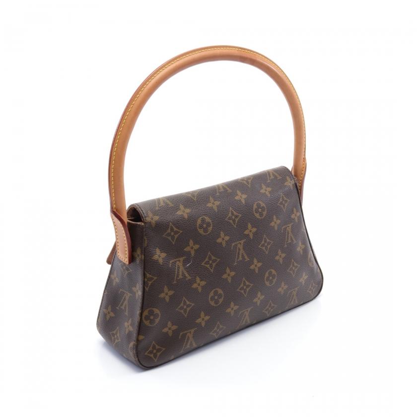 ルイヴィトン LOUIS VUITTON ミニルーピング モノグラム ハンドバッグ PVC レザー ブラウン M51147 レディース 中古｜reclo-as-shopping｜02