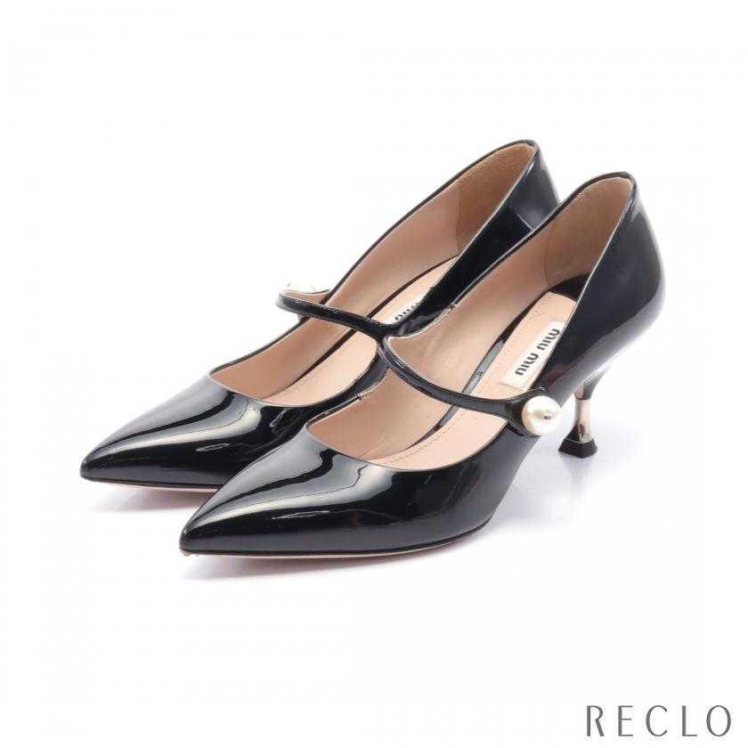 ミュウミュウ miu miu パンプス エナメルレザー ブラック 51854B 