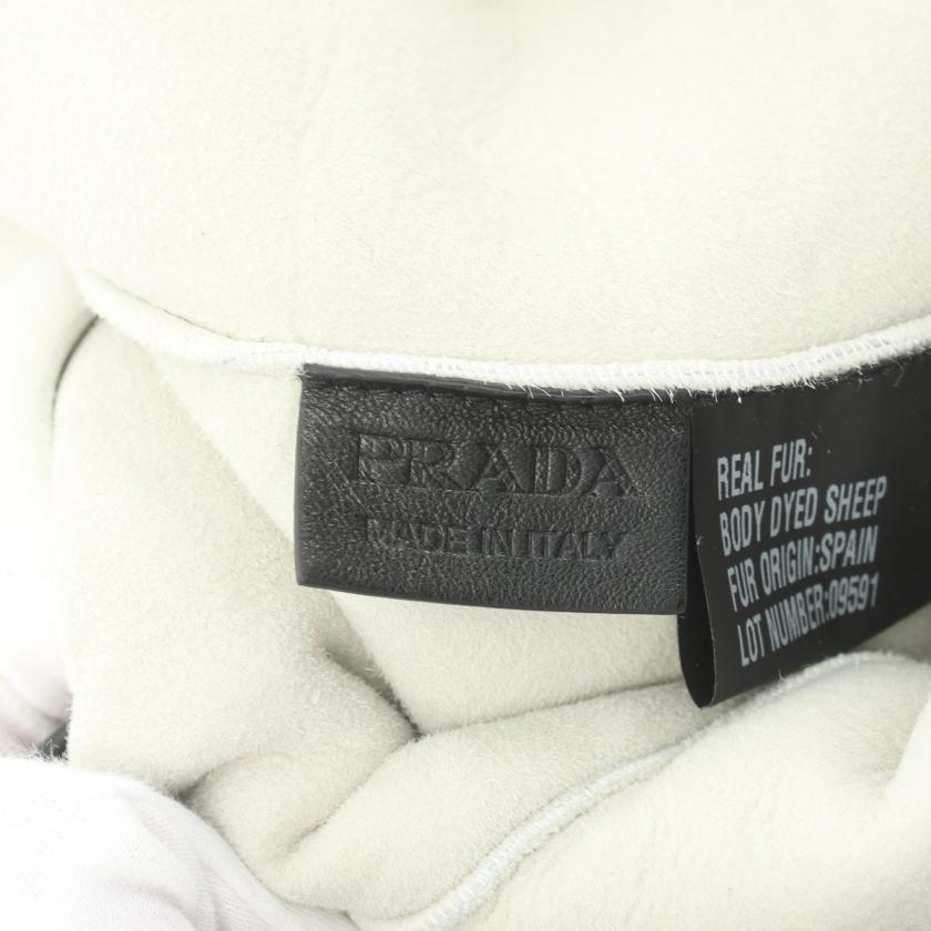 プラダ PRADA テリートート ハンドバッグ トートバッグ ムートン ホワイト 1BG130 レディース 中古｜reclo-as-shopping｜04