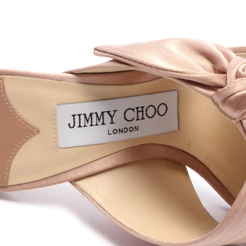 ジミーチュウ JIMMY CHOO リボン サンダル サテン ピンクベージュ レディース 中古｜reclo-as-shopping｜05