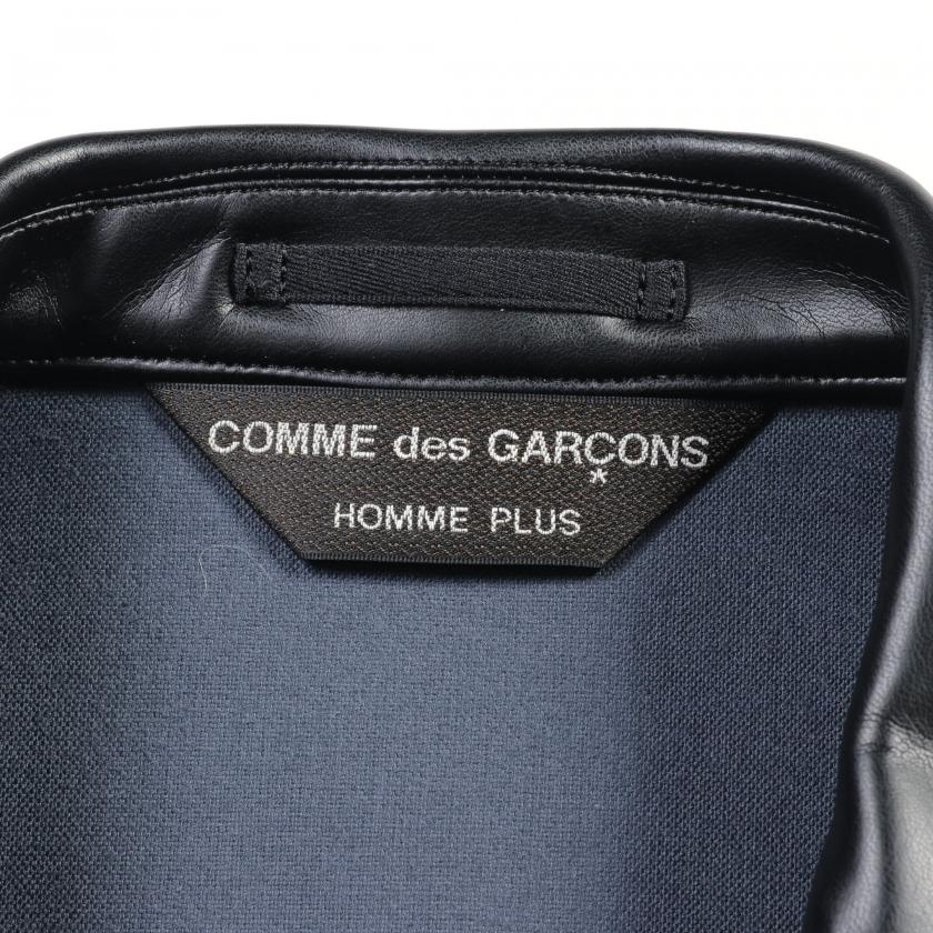 コムデギャルソンオムプリュス COMME des GARCONS HOMME PLUS 4B テーラードジャケット チェック ウール ブラック フェイクレザー切替 PC-J058 メンズ 中古｜reclo-as-shopping｜03