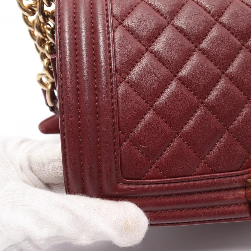 シャネル CHANEL ボーイシャネル マトラッセ チェーンショルダーバッグ レザー ボルドー ゴールド金具 A67086 レディース 中古｜reclo-as-shopping｜05