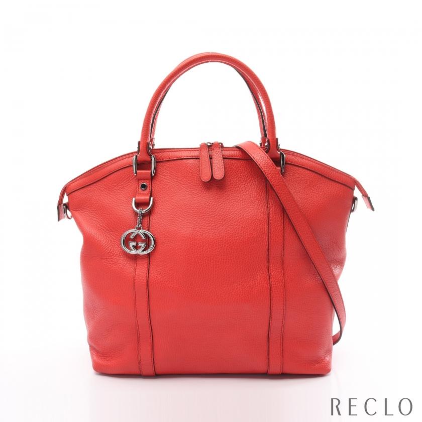 グッチ GUCCI インターロッキングG ハンドバッグ トートバッグ レザー 
