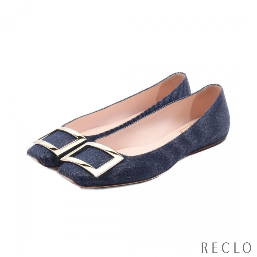美品』Roger Vivier ロジェヴィヴィエ フラットシューズ デニム 【公式