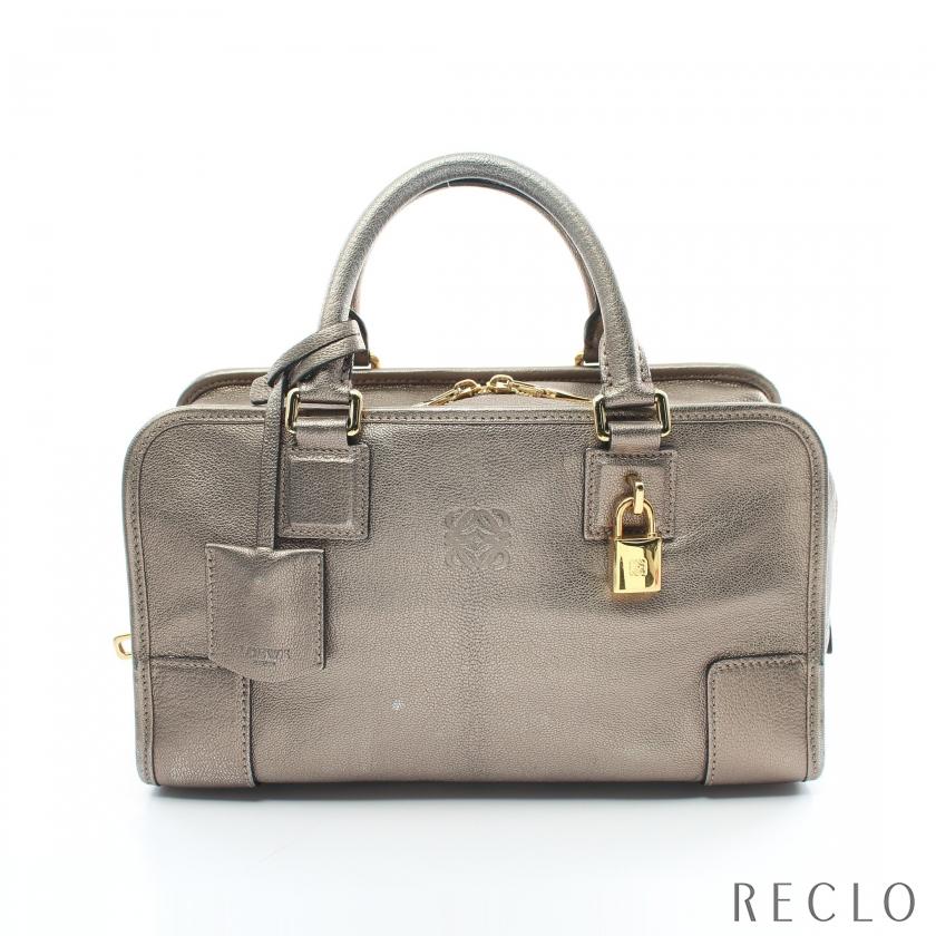ロエベ LOEWE アマソナ28 ハンドバッグ レザー ブロンズ 352.37.A03 
