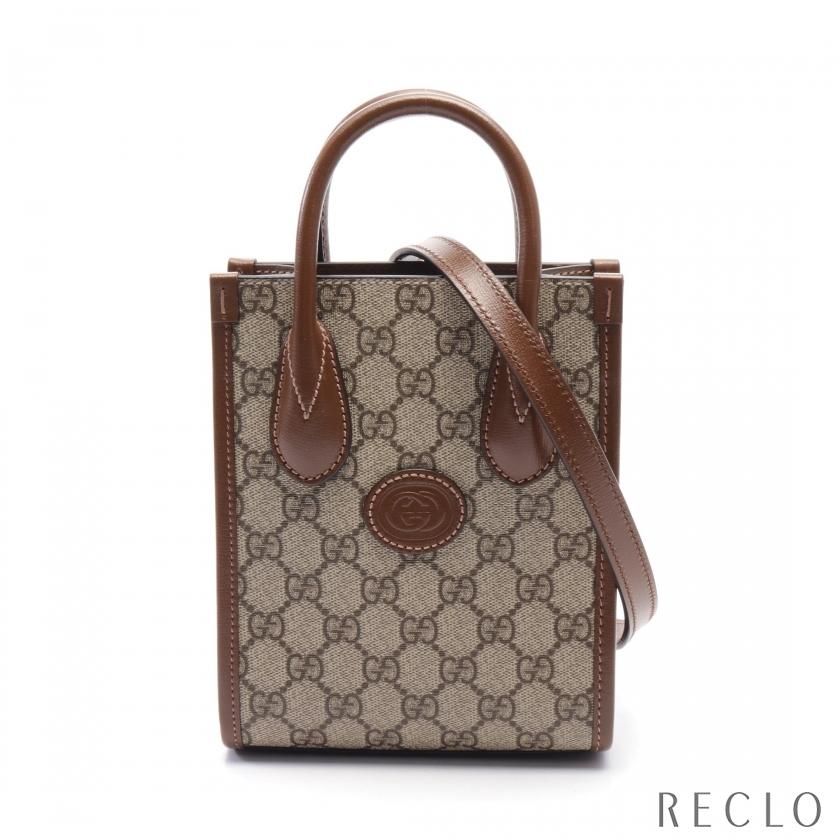 グッチ GUCCI インターロッキングG付き ミニトートバッグ GGスプリーム 