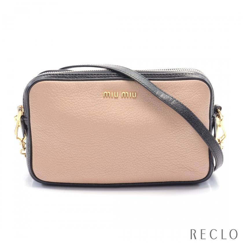 ミュウミュウ miu miu MADRAS BICOLORE ショルダーバッグ レザー 