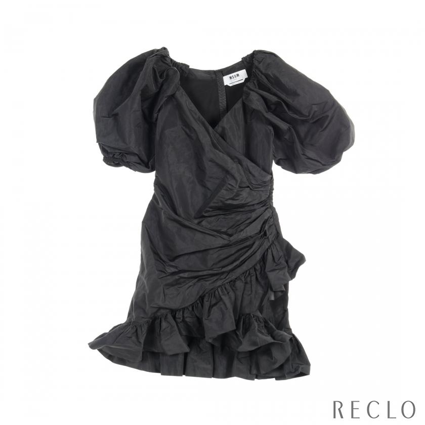 エムエスジーエム MSGM タフタ ミニドレス ワンピース パフスリーブ  