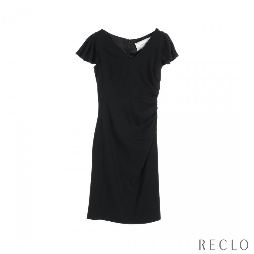 ヴァレンティノ VALENTINO ワンピース Vネック ウール ブラック 袖 