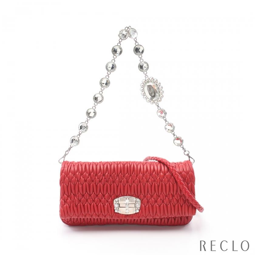 ミュウミュウ miu miu NAPPA CRYSTAL マテラッセ チェーンショルダー 