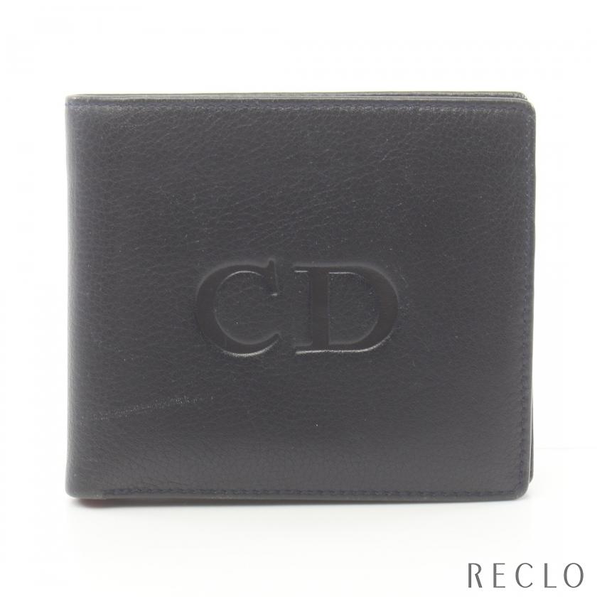クリスチャンディオール Christian Dior CDロゴ 二つ折り財布 レザー 