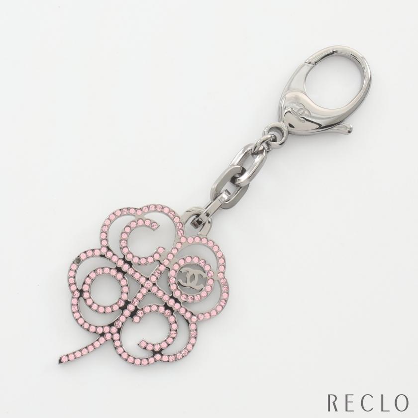 CHANEL シルバー色　チェーン　ココマーク　チャーム　キーホルダー　シャネル シャネルCHANEL ココマークキーホルダーチャームシルバーストーン