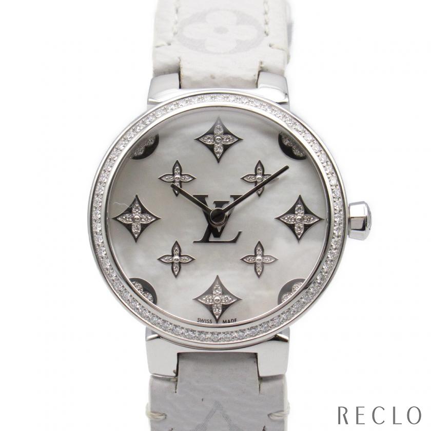 ルイヴィトン タンブールスリム ダイヤベゼル レディース 腕時計