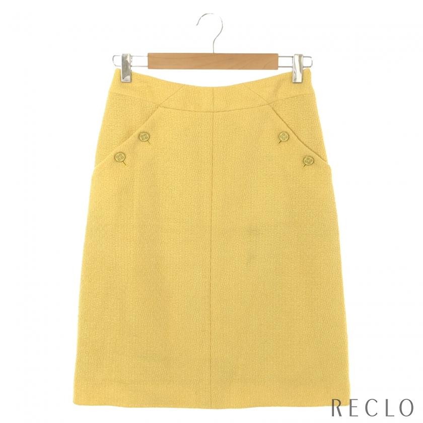 CHANEL シャネル スカート ウール イエロー レディース 中古 : RECLO  