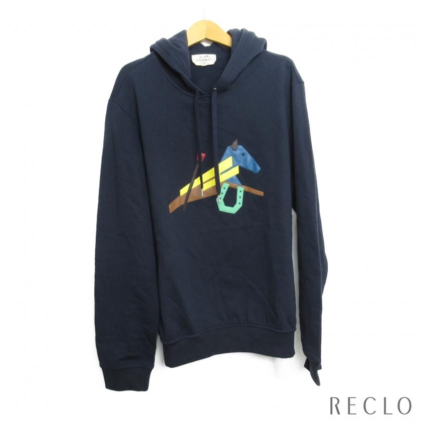 エルメス HERMES パーカー パーカー コットン ネイビー メンズ 