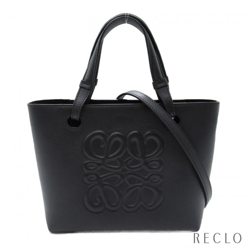 K424 未使用☆ ロエベ ハンドバッグ レザー ブラック LOEWE