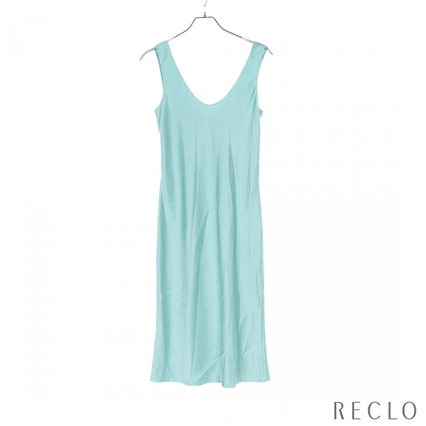 シャネル CHANEL サテン ドレスワンピース ノースリーブ シルク  