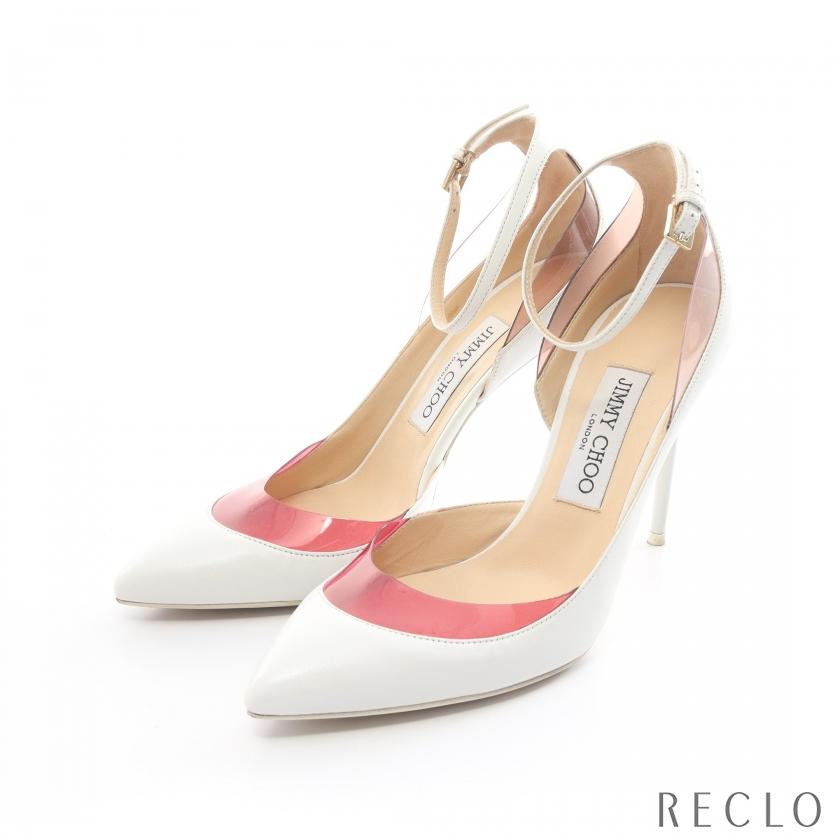 ジミーチュウ JIMMY CHOO LUC 100 パンプス レザー PVC ホワイト 
