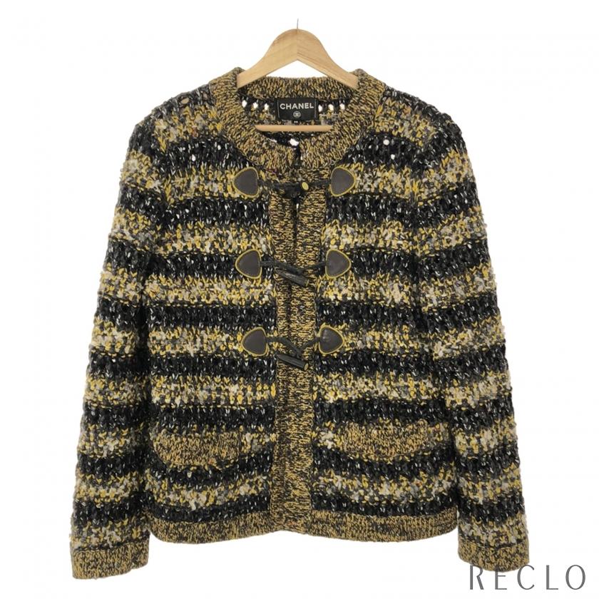 シャネル CHANEL ニットジャケット ジャケット ウール イエロー 
