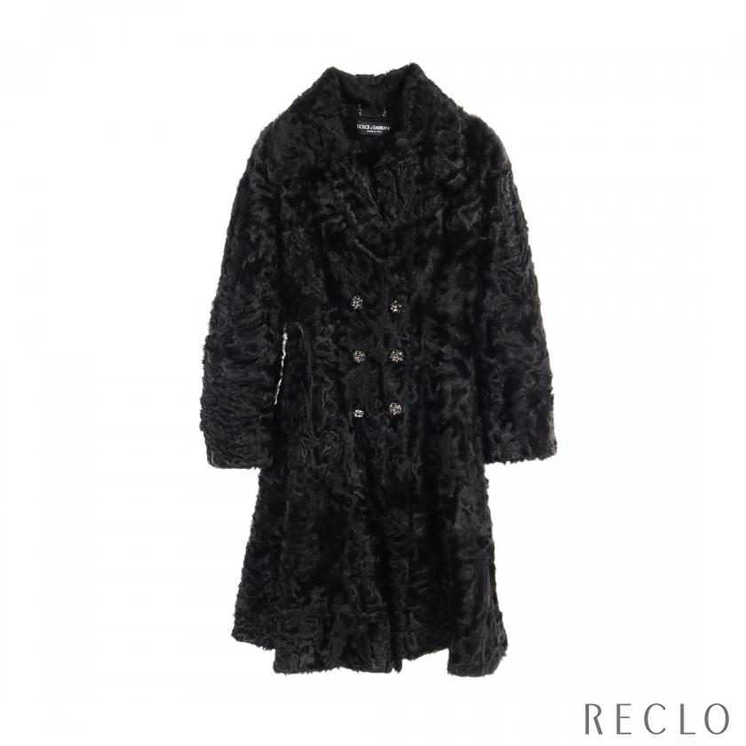 ドルチェアンドガッバーナ DOLCE&GABBANA コート ファー ブラック  