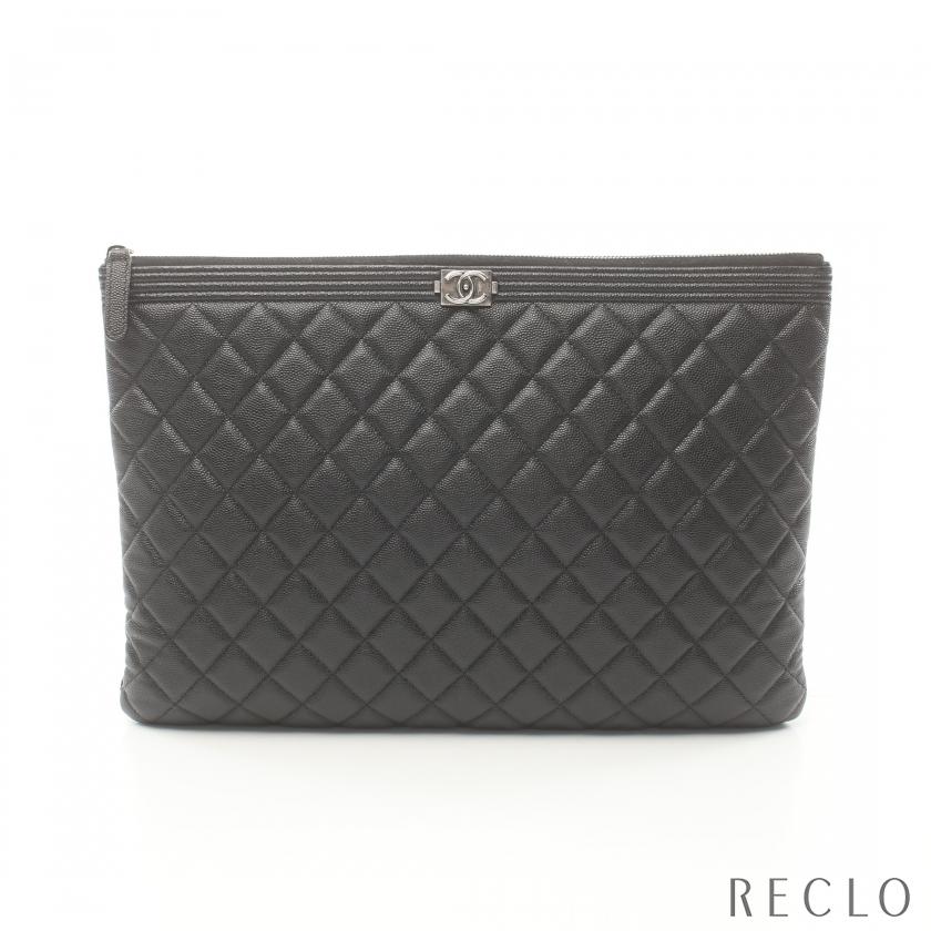 シャネル CHANEL ボーイシャネル クラッチバッグ キャビアスキン 