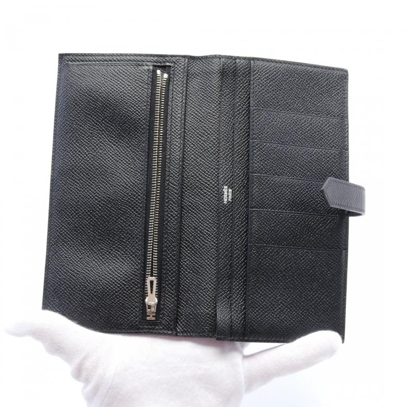 エルメス HERMES ベアンスフレ 二つ折り長財布 ヴォーエプソン 