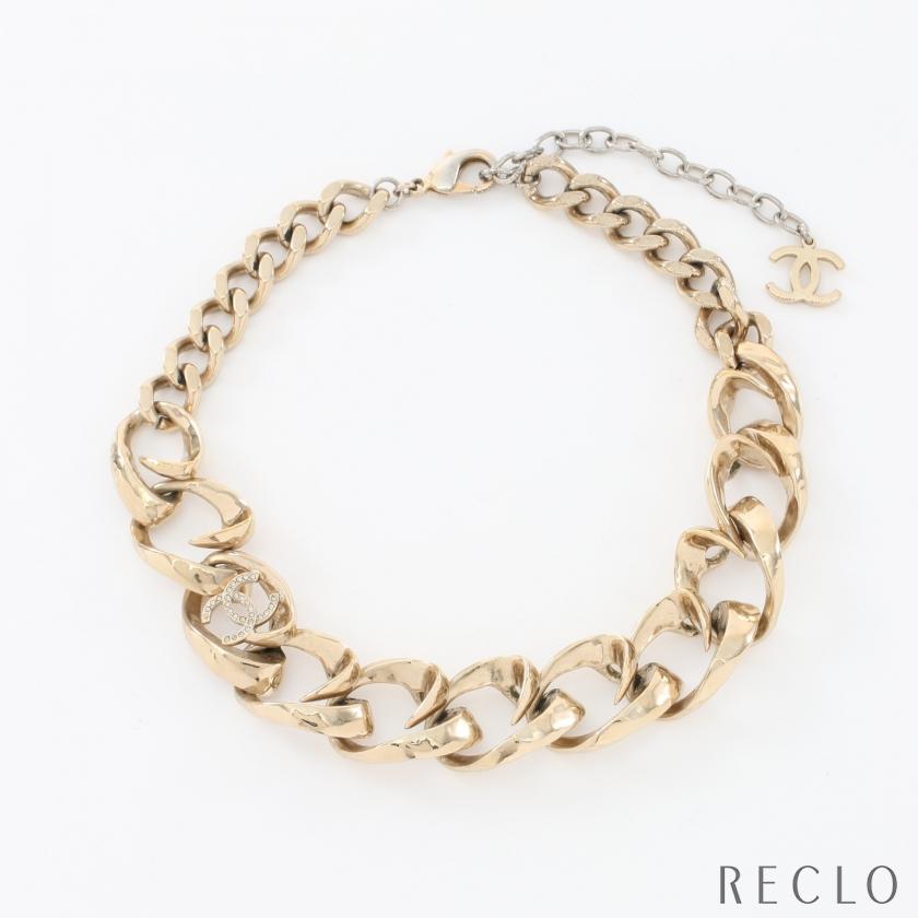 シャネル リボン チェーン パール ココマーク GP チョーカー ゴールド