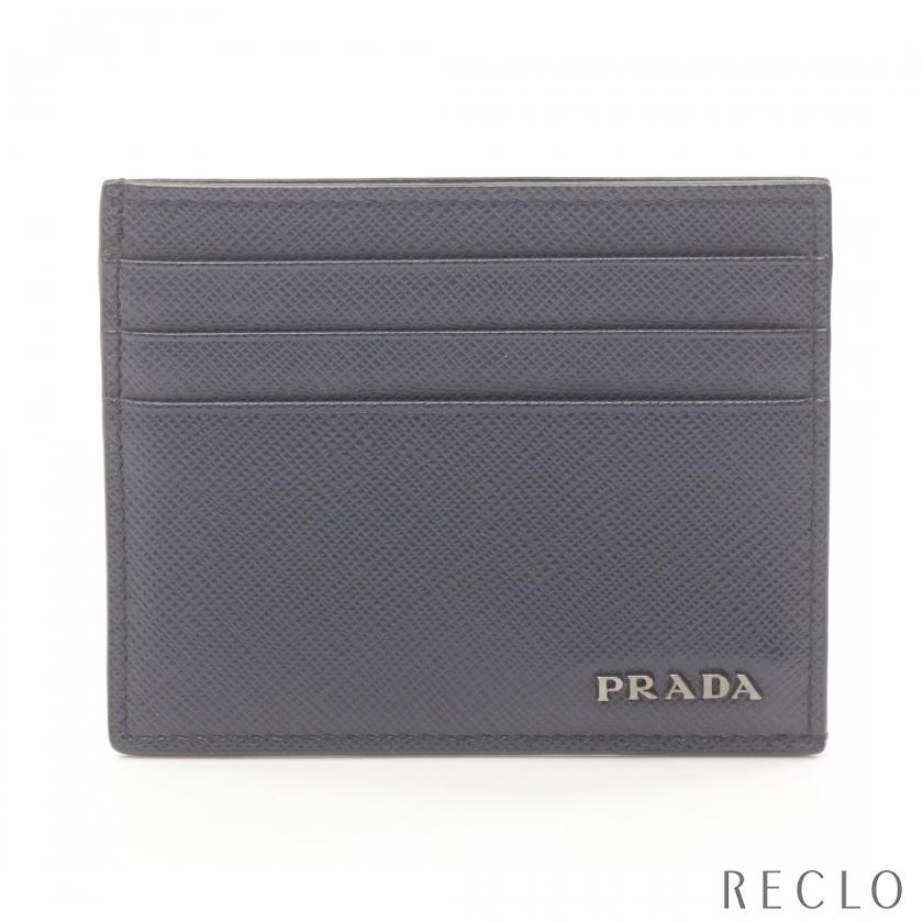 PRADA プラダ サフィアーノ レザー名刺入れカードケースネイビー