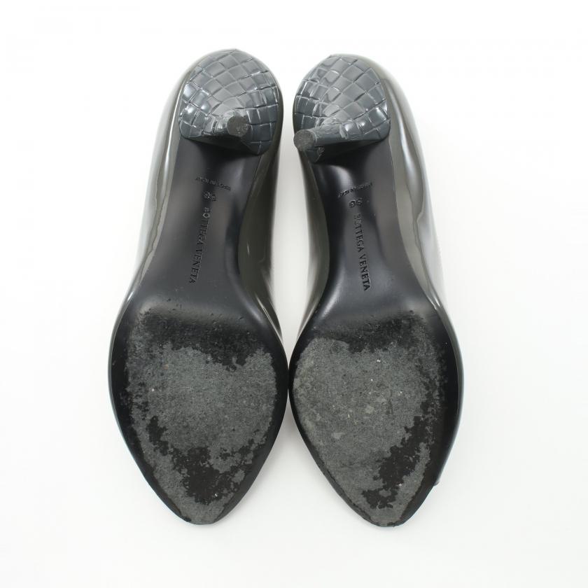 BOTTEGA VENETA ボッテガヴェネタ オープントゥ パンプス エナメル 