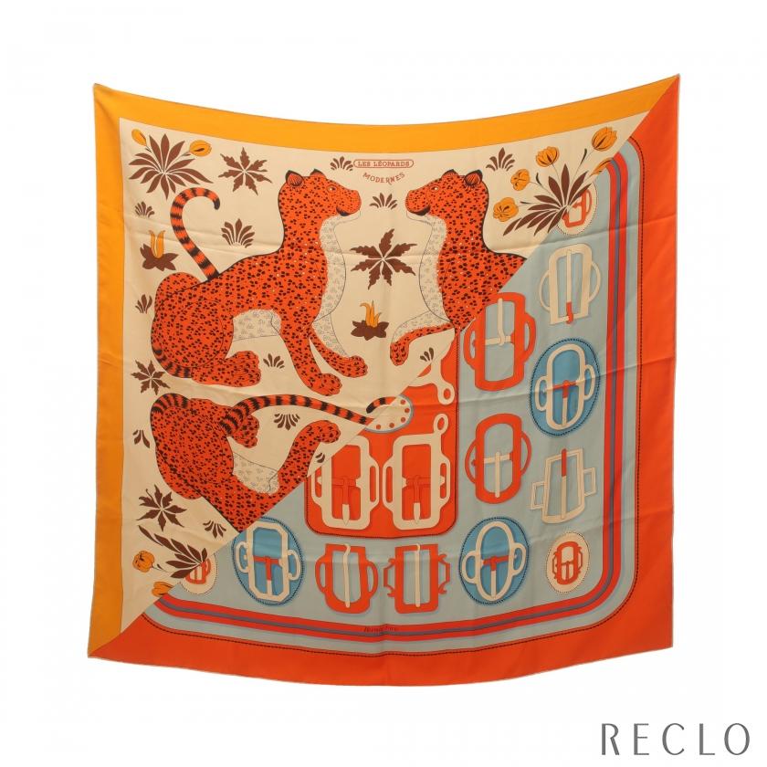 エルメス HERMES カレ90 LES LEOPARDS MODERNERS スカーフ シルク 