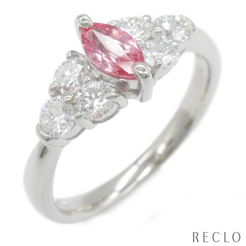非加熱】パパラチアサファイアリング 0.55ct プラチナ
