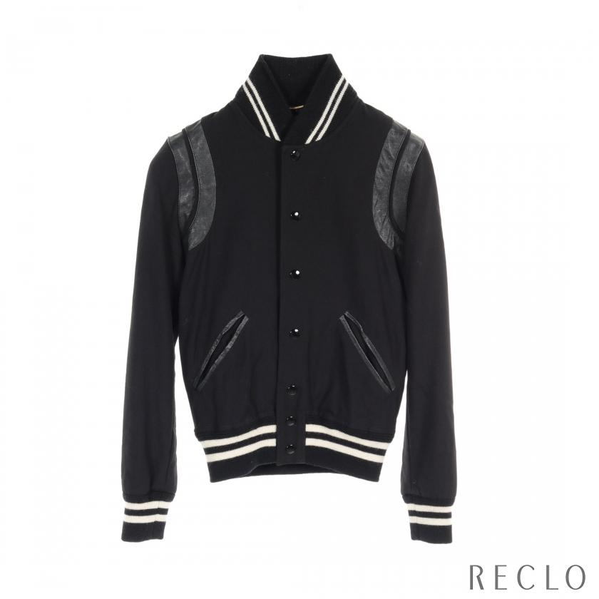 サンローラン Saint Laurent テディ ジャケット 切替 ウール 