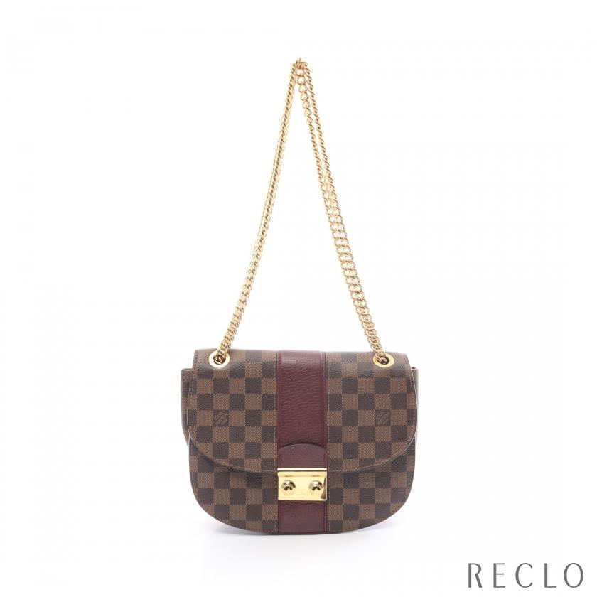 LOUIS VUITTON ルイヴィトン ワイト ダミエエベヌ Wチェーンショルダー  