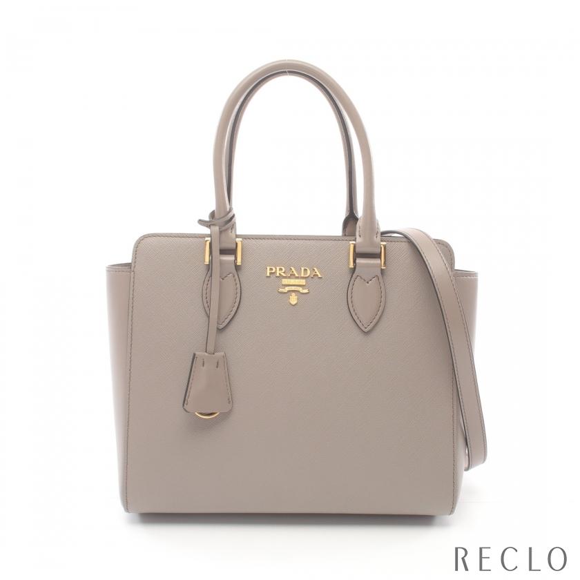 PRADA プラダ SAFFIANO + SOFT C ハンドバッグ サフィアーノレザー 